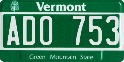VT license plate ADO753