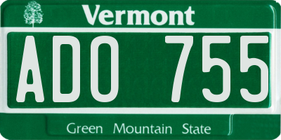 VT license plate ADO755