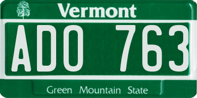 VT license plate ADO763