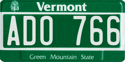 VT license plate ADO766