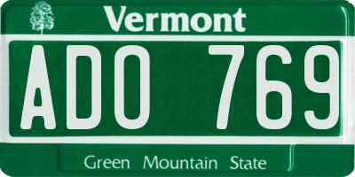 VT license plate ADO769