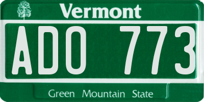 VT license plate ADO773