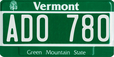VT license plate ADO780