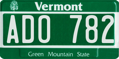 VT license plate ADO782