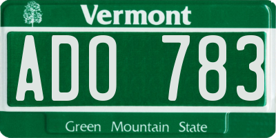 VT license plate ADO783