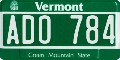 VT license plate ADO784