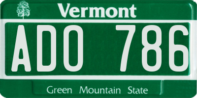 VT license plate ADO786