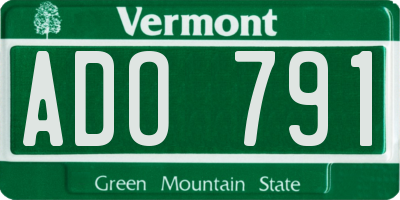 VT license plate ADO791
