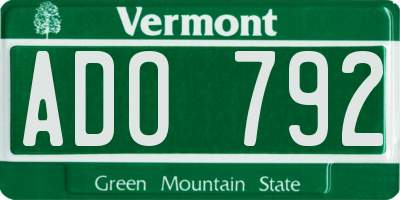 VT license plate ADO792