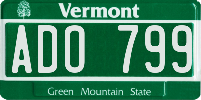 VT license plate ADO799