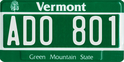 VT license plate ADO801