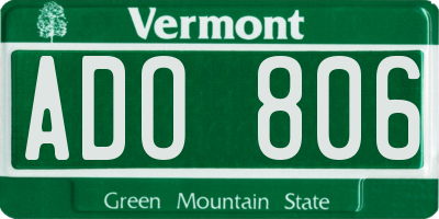 VT license plate ADO806