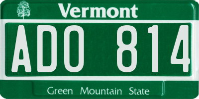 VT license plate ADO814