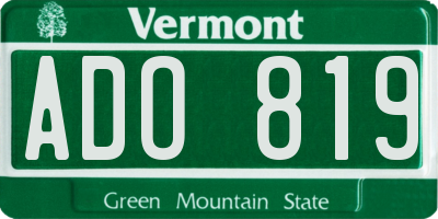 VT license plate ADO819