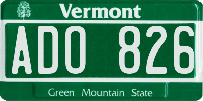 VT license plate ADO826