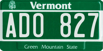 VT license plate ADO827