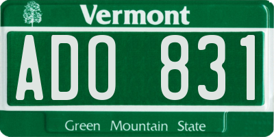 VT license plate ADO831