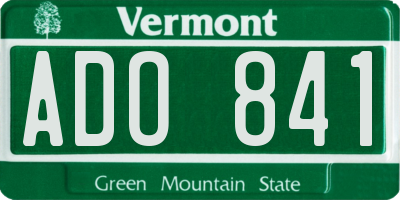 VT license plate ADO841