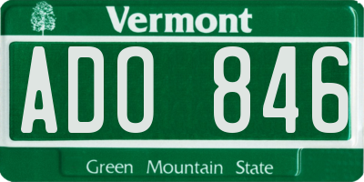 VT license plate ADO846