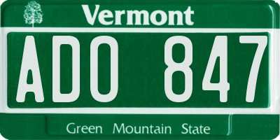 VT license plate ADO847