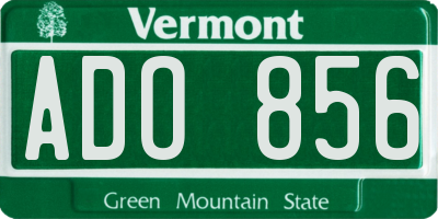 VT license plate ADO856