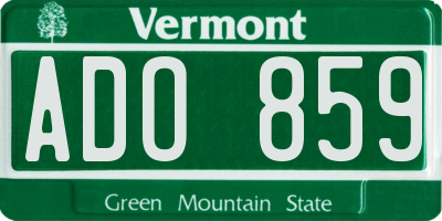 VT license plate ADO859