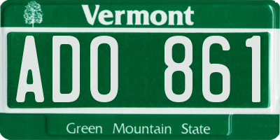 VT license plate ADO861
