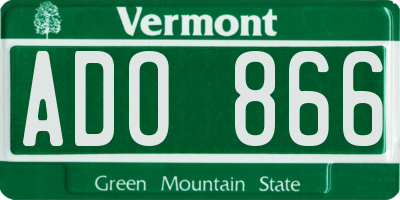 VT license plate ADO866