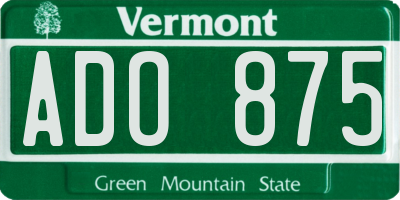 VT license plate ADO875