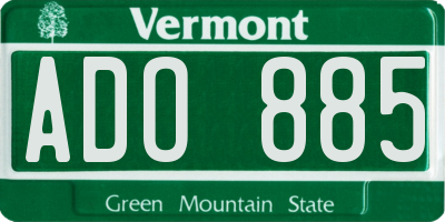VT license plate ADO885