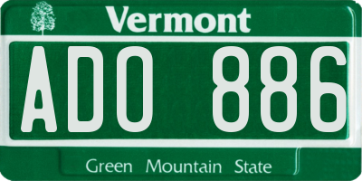 VT license plate ADO886