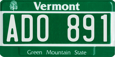 VT license plate ADO891