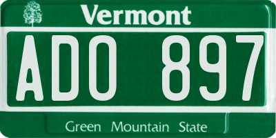 VT license plate ADO897