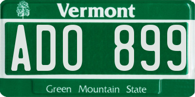 VT license plate ADO899