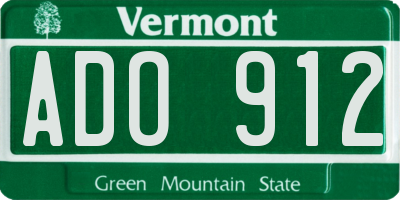 VT license plate ADO912