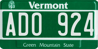 VT license plate ADO924