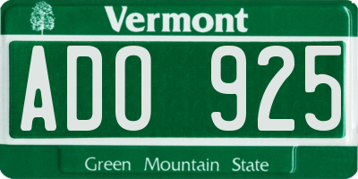 VT license plate ADO925