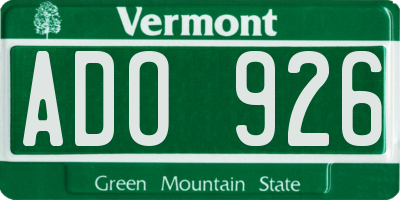 VT license plate ADO926