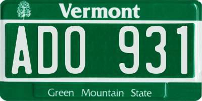VT license plate ADO931