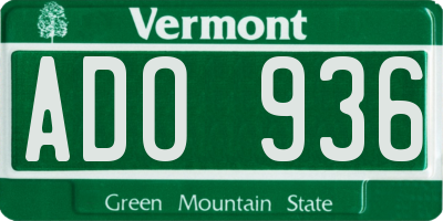 VT license plate ADO936