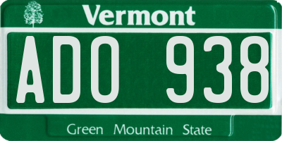 VT license plate ADO938