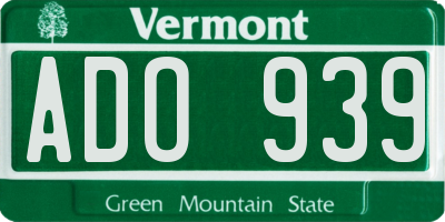 VT license plate ADO939