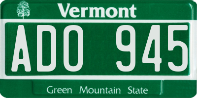 VT license plate ADO945