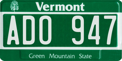 VT license plate ADO947