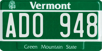 VT license plate ADO948