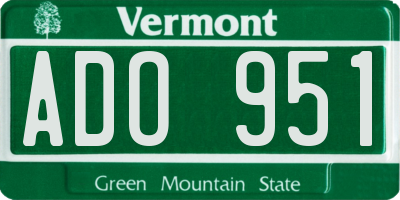 VT license plate ADO951