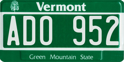 VT license plate ADO952
