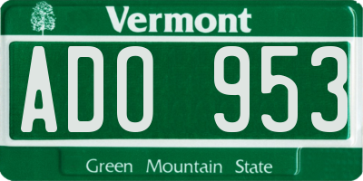 VT license plate ADO953