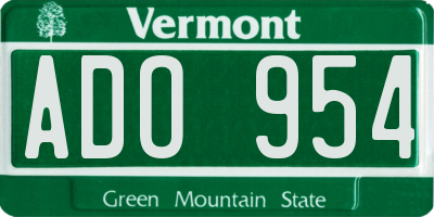 VT license plate ADO954
