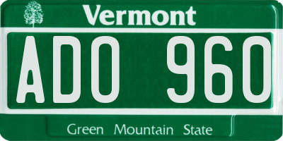 VT license plate ADO960